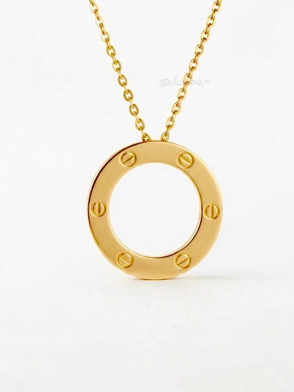 New 18K Gold Plated Stainless Steel Screw Motif Love Necklace
